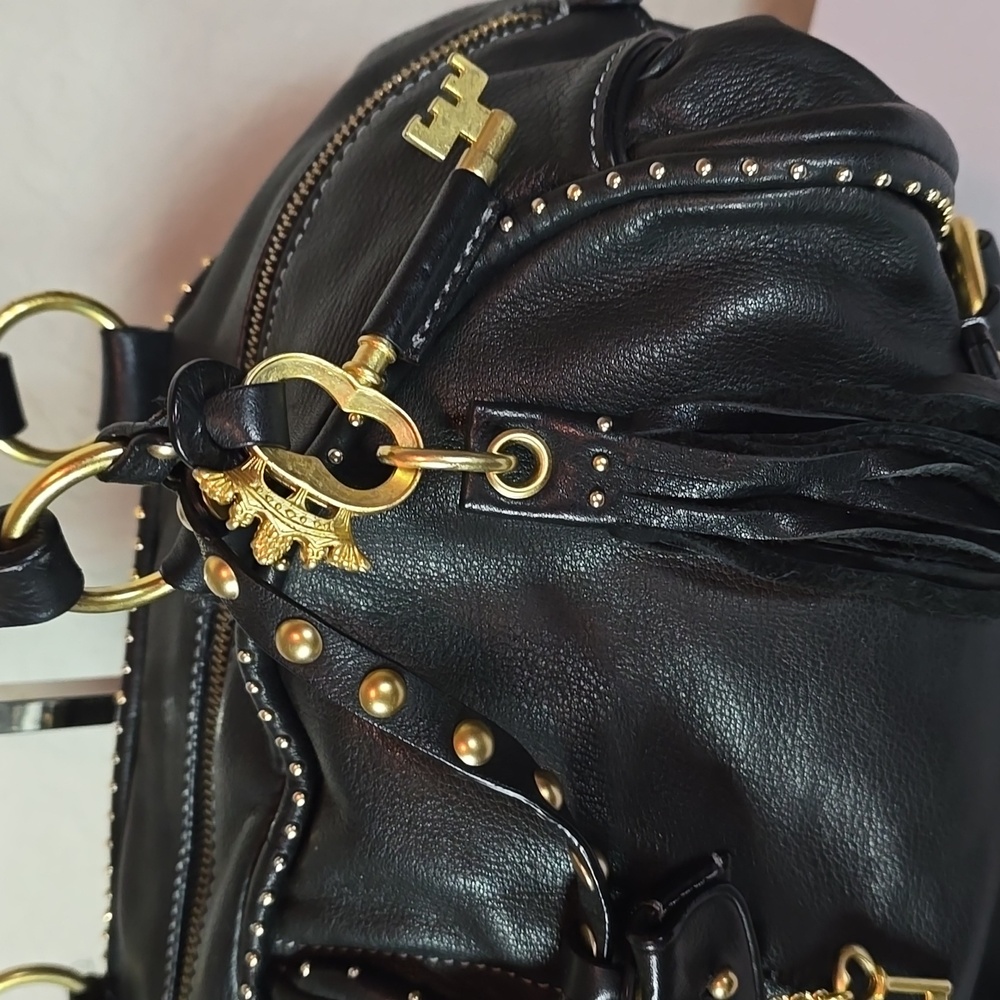 RARE Juicy Couture Vintage Y2K Barrel Leather Baguette Satchel XL RARE Dust Bag - Picture 10 of 14